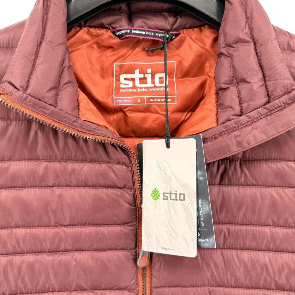 NEW Stio Pinion Down Vest Womens Small Puffer Orange/Rust 800 FillPower HyperDRY - Picture 3 of 15